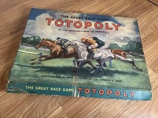 Vintage Totopoly Board Game 1949 John Waddington Metal Horses