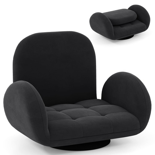 Swivel black floor chair - floor,