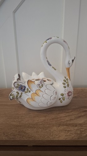 Portuguese majolica swan - portuguese, vase