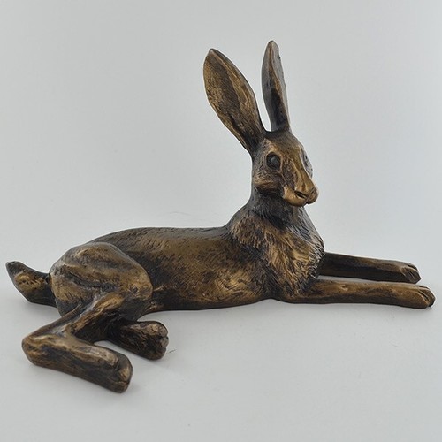 Bronze effect hare sculpture - effect,