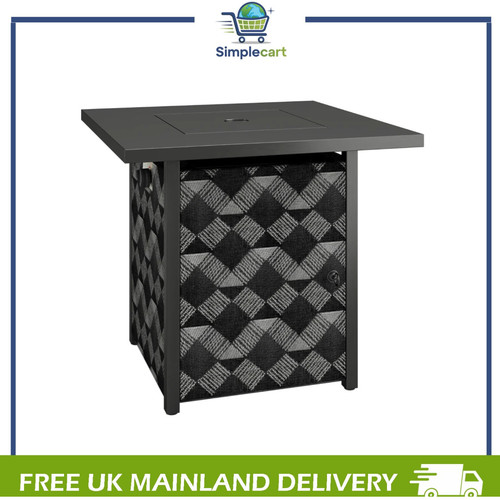Square propane gas fire - gas, pit
