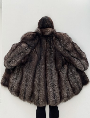 Silver fox fur coat - fur,