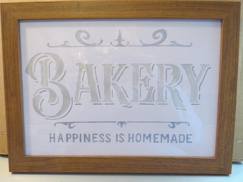 Framed sign bakery silver - -,