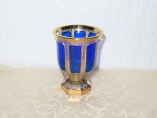 Bohemia Glass Goblet Glass Cup with Blue Decor!