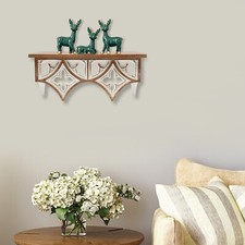 Wall-mounted Wood Scroll Shelf Wood Intricate Carved Shelf Retro Wall Shelf