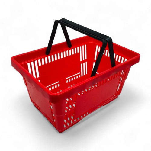 28l red retail shopping basket - red,