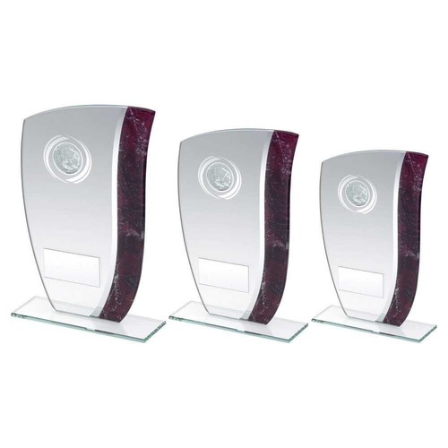 Wave glass golf trophy award - golf,