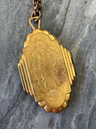 Antique art deco floral etched - art,
