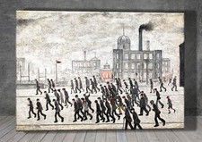 L. S. Lowry Going to the Match CANVAS PAINTING ART PRINT POSTER 1597