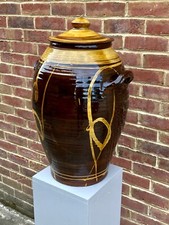 TRULY MASSIVE 70cm CLIVE BOWEN STUDIO POTTERY SLIPWARE EXHIBITION QUALITY JAR