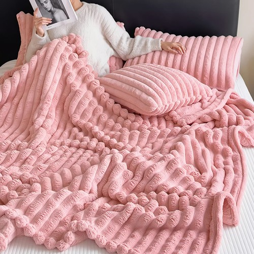 Large ribbed faux fur - large, warm