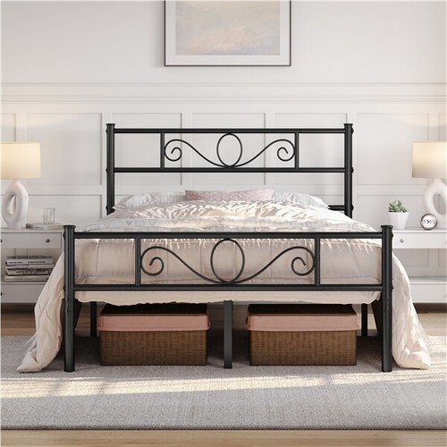 4ft6 metal double bed frame - bed,