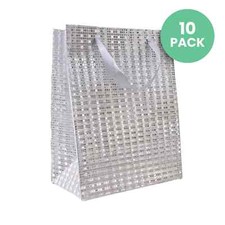 Glitter Gift Bags – Sparkly Paper Bags with Handles – Multicolours - Pack of 10