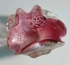 MURANO CRANBERRY & SILVER