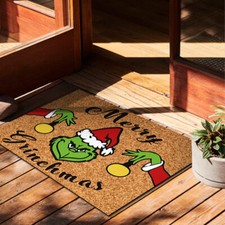 1pc Christmas Decoration Floor Mat Grinch Christmas Carpet Floor Mat Door Mat