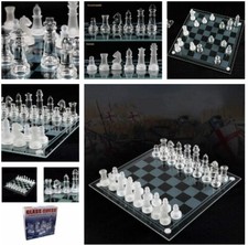 GLASS BOARD TRADITIONAL CHESS