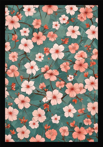 Vibrant cherry blossom framed - vibrant,