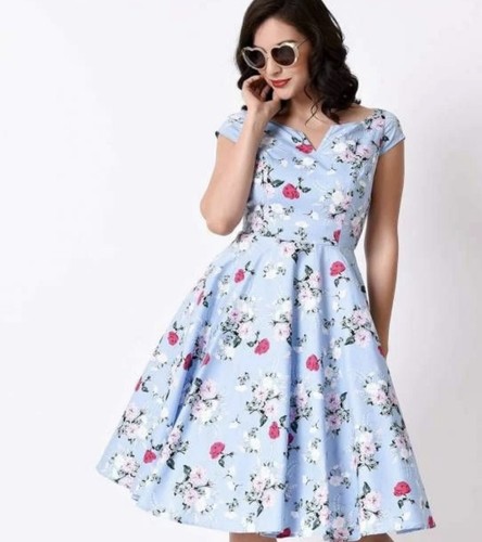 Hell bunny vixen blue floral - hell,