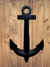 Metal Black Ship Anchor Large