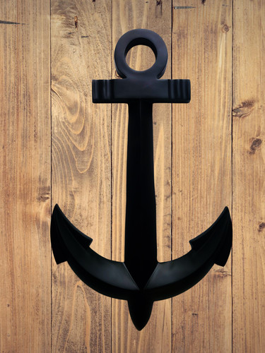 Metal black ship anchor - ship,