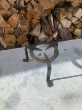 Vintage Wrought Iron Fireplace Camp Fire Trivet Pot Stand
