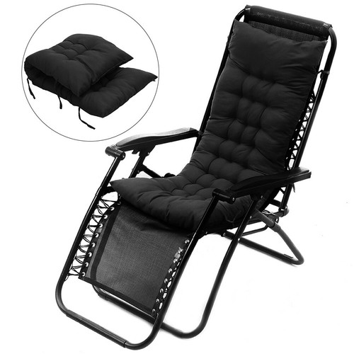 Black sun lounger cushions - black,