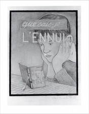 Glen Baxter Que sais-je? L'ENNUI 1989 Offset Catalog Art 11 x 8
