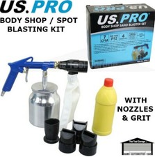 US PRO Body Shop Air Shot Sand Blaster Blasting Kit with Grit & Nozzles 8791