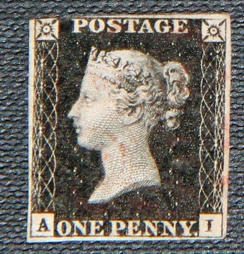 1840 penny black - gb, 3/4