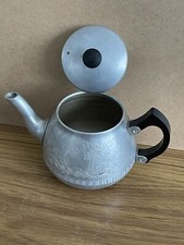 Vintage Swan Brand Aluminum Teapot Small Etched The Carlton 2 CUPS England