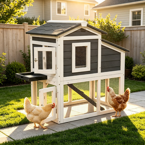 Backyard chicken coop with - chicken,