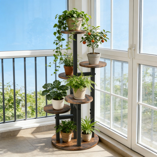 Tier plant stand metal wood - plant,