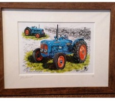 Fordson Dexta A3 Ltd Edition Large Print Framed Tractor 55cmx45cm