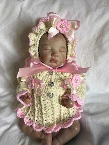 Crochet cardigan bonnet with - cardigan,,