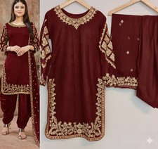 indian suit punjabi patiala salwar suit  shalwar kameez embroidered 