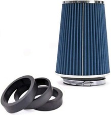 Universal Blue Car Sport Cone Air Filter Cone Induction Kit High Power 155 mm H