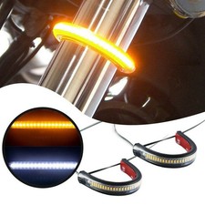 2x18LED Bullet Motorcycle Turn Signal Indicator Light Motorbike Amber White Lamp