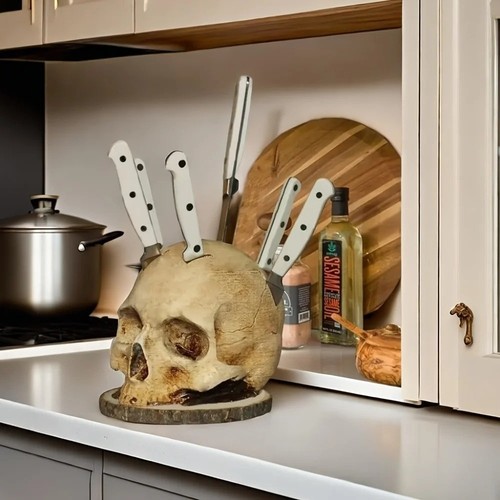 Kitchen knives holder skull - knives,