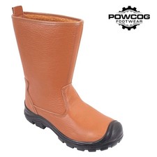 Men's Fur Lined Safety Rigger Boots – Steel Toe, Tan, Size 6–13, EN20345