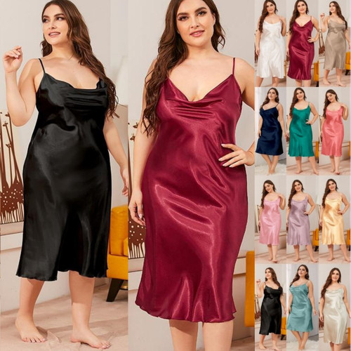 Plus size long women - women, satin