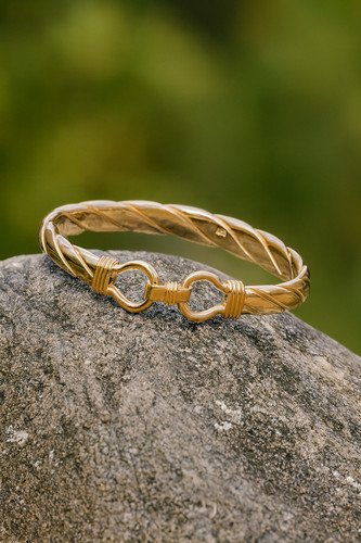 18ct gold mens hook - mens, bangle