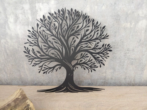 Tree life black metal wall - tree, of