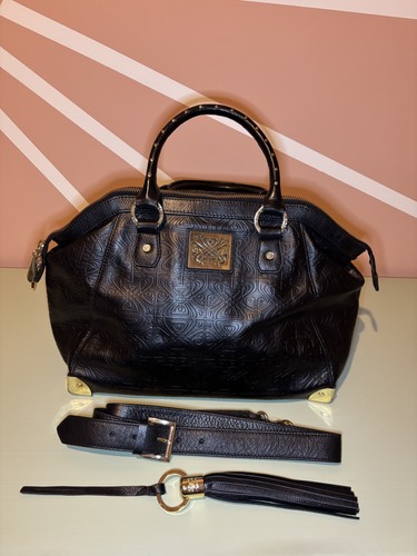 Biba black embossed - embossed, leather