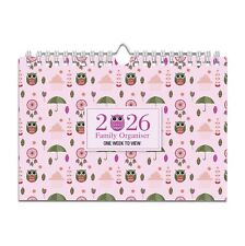 2026 Family Organiser Calendar - One Week to View Planner  Owl Design