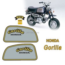 Sticker Gorilla Fuel Tank Emblem LR Pair Side Gold Edge For Honda Gorilla V6 Z50