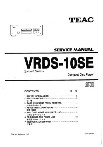 Service manual for teac - for,