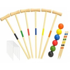 6 PLAYER CROQUET SET WOODEN