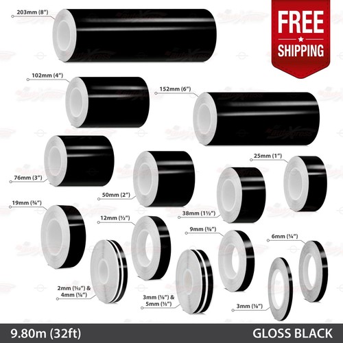 Gloss black roll - roll, stripe
