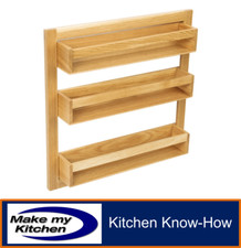 Hafele Spice Rack Clear Lacquered Oak 400mm High