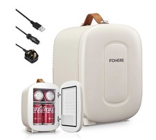 FOHERE White Mini Portable, 5 Litre/6 Cans Small Fridge Cooler